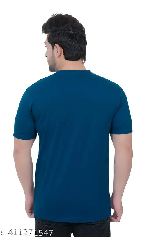 Cotton blend colorblocked round neck T-shirt for men, perfect fit and supreme comfort, India origin
