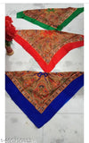 Cotton printed net scarves for women & girls, three free size scarves from India