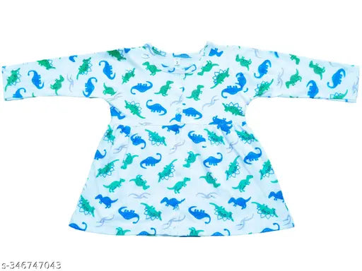 Full Slive Flower Printed Cotton Frock, Indian handloom for baby girls (3-12 months), casual partywear