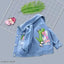 Denim jacket with happy dinosaur design, dyed/washed fabric for kids aged 3-8 years