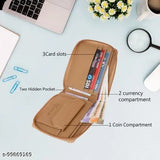 Faux leather classic zip wallet, solid color design for men's practical everyday use