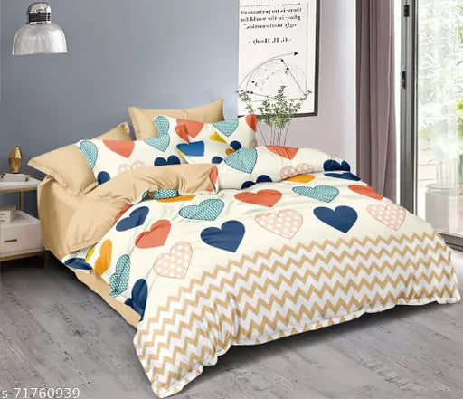 Supersoft cotton floral double bedsheet & pillow covers (zip), made by Mahi Soni Enterprises - Enhance your home's elegance