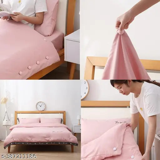 Cotton-wrapped ABS bed clips set (8pc), enhances safety & firmness for bedsheets & duvets, round-shaped with one-click unlocking design