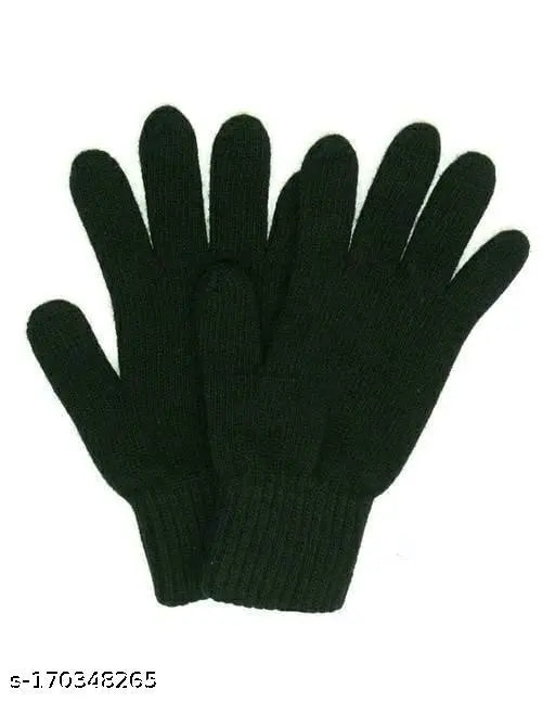 Woolen unisex hand gloves combo pack - 3 pairs for winter protection, soft and comfortable design in one size