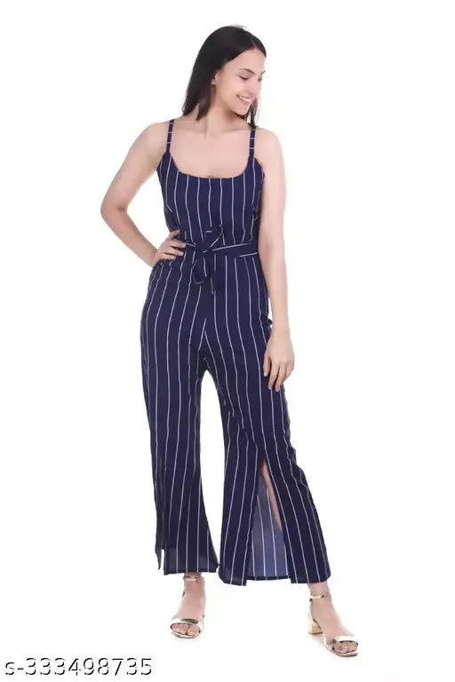Striped rayon jumpsuit, casual loose design for women, one piece from DUDOZEES