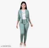 Mint green cotton blend three-quarter sleeve printed dress set for girls, sizes 12 months to 16 years, India origin