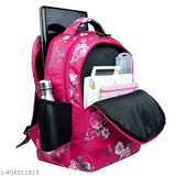 Durable pink waterproof school backpack, high storage polyester net bag for kids, perfect for daily adventures