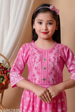 Girls printed rayon Naira set, A-line pyjamas for summer wear, 9-10 years girls clothing pack of 1