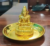 Traditional brass Annapurna Mata goddess idol, symbol of food prosperity & home temple decor (2"x1.5"x3.5")