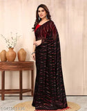 Beautiful soft Georgette printed saree with embroidered net blouse, single free-size Indian fashion