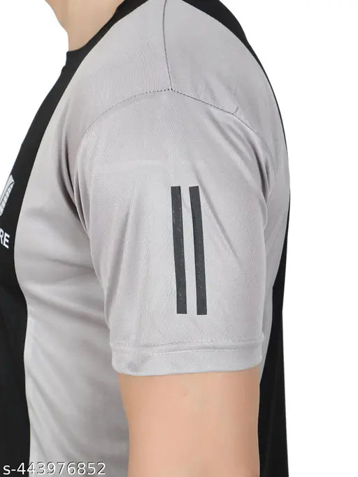 Fabshore solid print round neck Drifit polyester t-shirts pack of 3 - versatile, Indian-made tees for daily wear, exercise, or casual outings