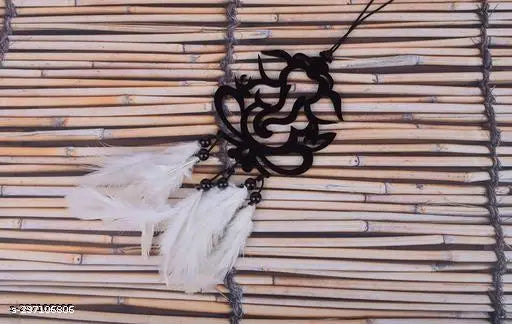 Black wooden art deco Ganesha statue, Indian car showpiece for home and table