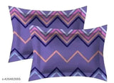 Attractive geometric cotton double fitted bedsheet with 2 pillows, ideal for summer sleep (India-made elastic fitted sheets)
