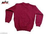 Soft wool unisex kid's sweater, long sleeves with embroidered net pattern, Indian origin