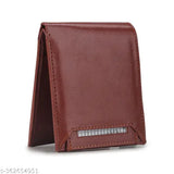 TAQWA Tan PU Wallet for Men (8 card slots), textured, bi-fold design with 5 compartments. High-quality artificial leather feel, lightweight and portable