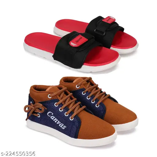 Bersache waterproof EVA chappals for kids - Printed net, lightweight, durable flip flops for daily wear (Combo MM-1685-3105)