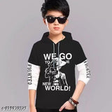 Kids boys hooded printed pure cotton t-shirt, long sleeves, size 2-3 years, 100% cotton