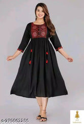 Rayon embroidered kurtis, intricate Indian design in S, M, L, XL, XXL