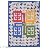 Lively ludo print cotton single bedsheet with 1 pillow cover, ideal for kids' summer rooms. Indian origin." (125 characters)