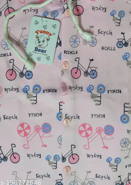 Soft cotton unisex winter wear hoodie set for baby boys and girls in printed pattern, full sleeves clothing suit from India. (100% Cotton, 3-6M, 12-18M)