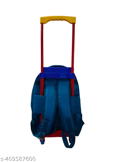 DARK green & Light Blue Indian Riders DINASOUR kids' waterproof travel trolley bags (30L each), durable polyester net, adjustable padded shoulder straps