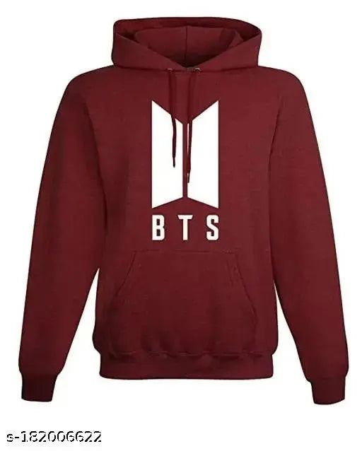 Maroon BTS printed sweatshirt, full sleeve cotton for boys, trendy winter wear with long sleeves and soft cozy material, ideal for chilly days, India origin