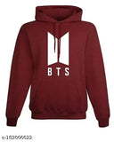 Maroon BTS printed sweatshirt, full sleeve cotton for boys, trendy winter wear with long sleeves and soft cozy material, ideal for chilly days, India origin