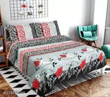 140 TC Polycotton Floral Double Bedsheet Pack of 3 - Soft, Breathable, & Hypoallergenic Indian Sheets