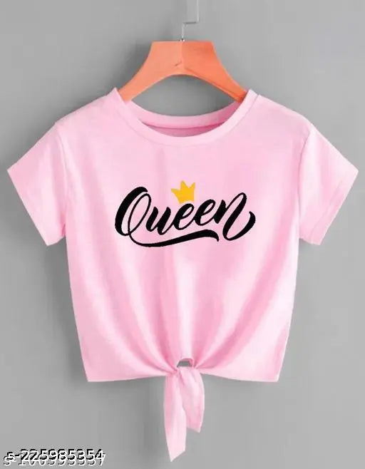 Printed cotton blend crop top with short sleeves, vibrant Indian print