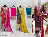 New Designer Pakistani Georgette suit in printed silk, featuring kurta & dupatta, single size M, XL, XXXL. Made in India