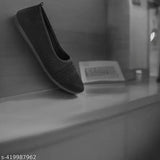 Black canvas Duruky Casual ballerina slip-ons with textured wedge heels - comfortable and stylish for women and girls, latest collection from India