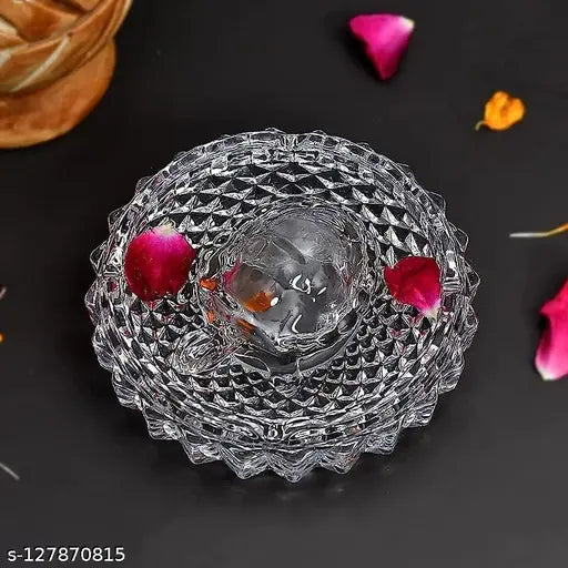 Handcrafted glass MiRiM Tortoise with Pond, enhances career, health, wealth, family & education luck (11cm x 4cm), Indian Feng Shui decor