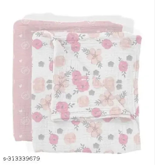 Organic cotton muslin baby blanket, self-designed and ideal for AC room use, lightweight and multipurpose with 100x100cm size