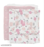 Organic cotton muslin baby blanket, self-designed and ideal for AC room use, lightweight and multipurpose with 100x100cm size