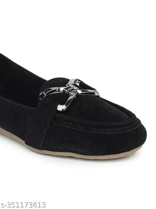 Suede, stylish bellies for women - Moonwalk solid ballerinas in ind-4 size, Indian origin