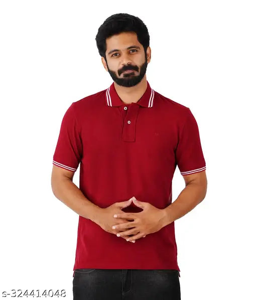 Motus men solid plain polo T-shirt, premium cotton, short sleeves, breathable fabric, Indian origin