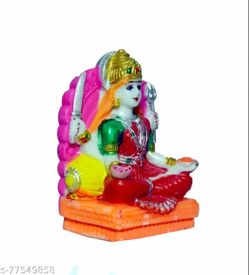 Multicolor, unbreakable Santoshi maa idol murti (7cm x 5cm x 11.5cm) - decorative showpiece from India