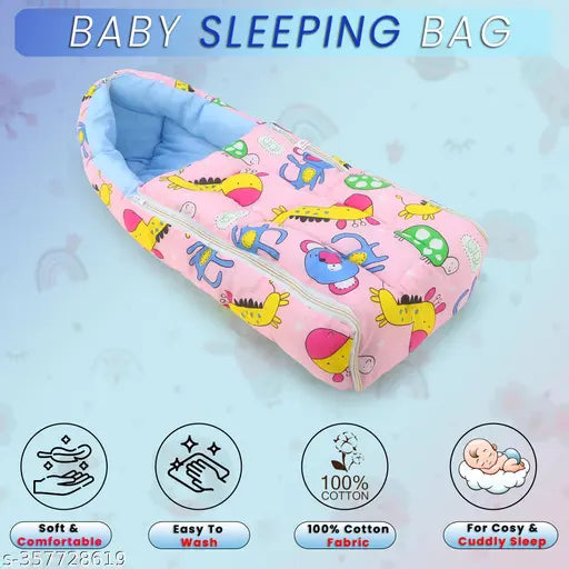 Unisex cotton printed sleeping bag: 3-in-1 baby bed for co-sleeping (0-9 months), Indian origin