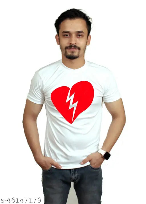 Classic poly blend men's short sleeves t-shirt, printed design, premium quality, 170gsm, made in India