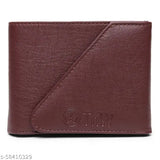 Brown faux leather TnW men's wallet with flap closure, 2 compartments, sleek design, perfect gift