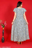 Floral printed women's Georgette kurti with V-neck, three-quarter sleeves, and digital floral print. Big size Anarkali dress made from Georgette fabric and lined with heavy American Crape material. Slight color variations may occur due to camera reflection