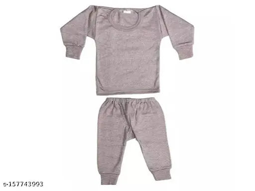 Striped cotton thermal set: Kids unisex winter wear (pack of 2, 18-24 months)