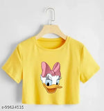 Cotton blend, printed fancy modern women's t-shirt, short sleeves, Indian-made