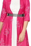 Rayon three-quarter sleeve printed net ANGLE frock for modern funky girls aged 12-16 years, made in India