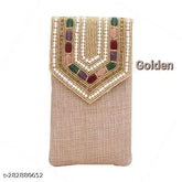 Fabric fancy partywear clutch, one compartment, printed net, free size, for Indian sarees