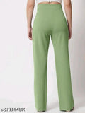 Stylish nylon trousers for women, solid net, waist sizes 28-36, length size 37in, made in India