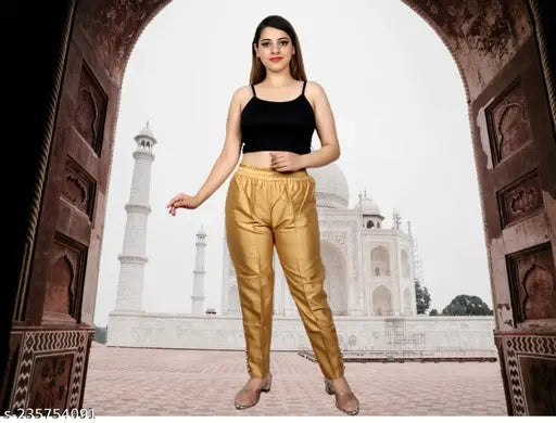 Cotton Silk blend pants with 100% premium cotton lining, self-design pattern - high-quality trousers by A.H.N.Enterprises on mannequin