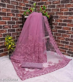 New styli fancy women's net saree with embroidered solid blouse, free size, India-made