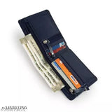 Sisa New Stylish double zip pocket PU Leather wallet for men, faux leather, 2 compartments, textured pattern, free size (11x10 cm), classic world branded accessory with coin and card slots