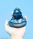 Adyogi Ji Rudraksha Mala resin, miniature Yoga statue for car dashboard and home decor (9x9x7 cm)